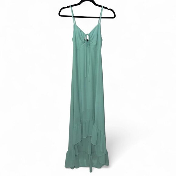 Wild Fable Teal Green High Low Midi Spaghetti Strap Dress Women's Extra Small XS - Picture 1 of 6